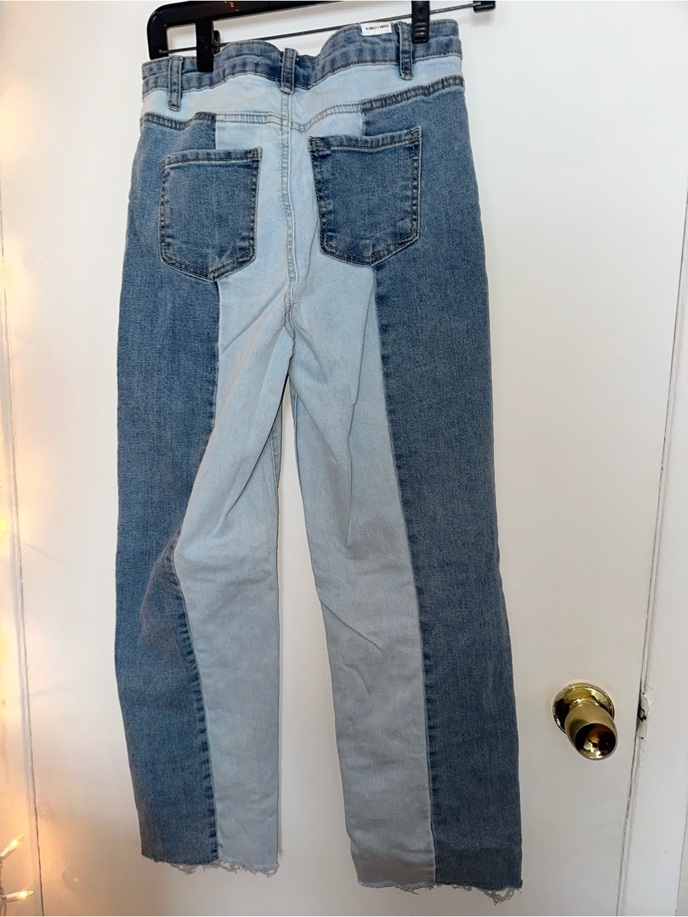 Two-Tone Blue Women's Straight-Leg Jeans - Picture 2 of 2